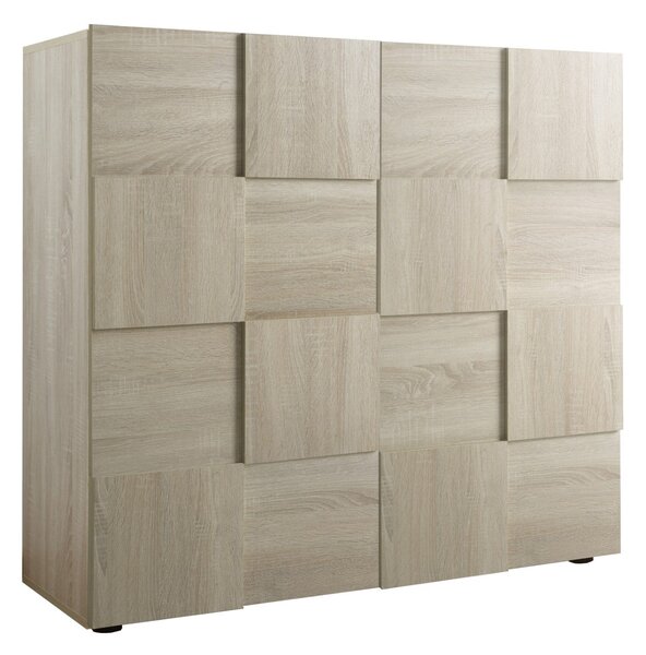 Credenza 2 Ante 120x42x110 cm in Legno TFT Chequers Rovere Samoa