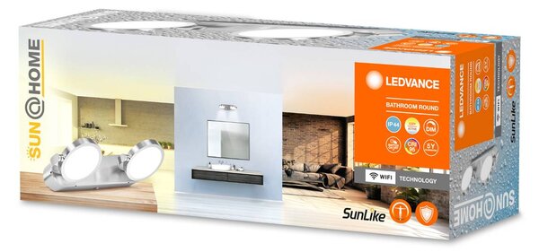 LEDVANCE SMART+ SUN@Home Bathroom Faretto LED da parete a 2 luci Bathroom, dimmerabile, Alluminio / Grigio / Zincato, Bagno, Metallo, Moderno