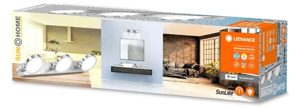 LEDVANCE SMART+ SUN@Home Bathroom Faretto LED da parete a 3 luci Bathroom, dimmerabile, Alluminio / Grigio / Zincato, Bagno, Metallo, Moderno