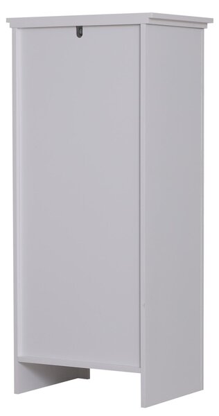Credenza con Anta e Ripiano Aperto in Legno Bianco 40x30x90 cm