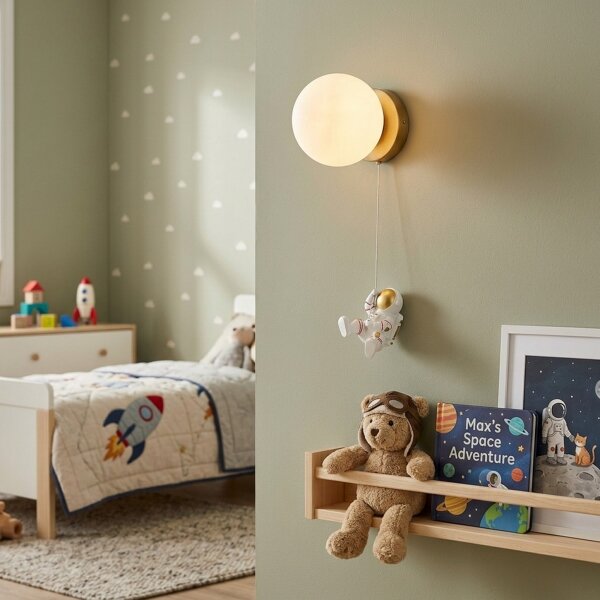 Brilagi - Applique da parete per bambini ASTRO 1xE14/15W/230V bianca
