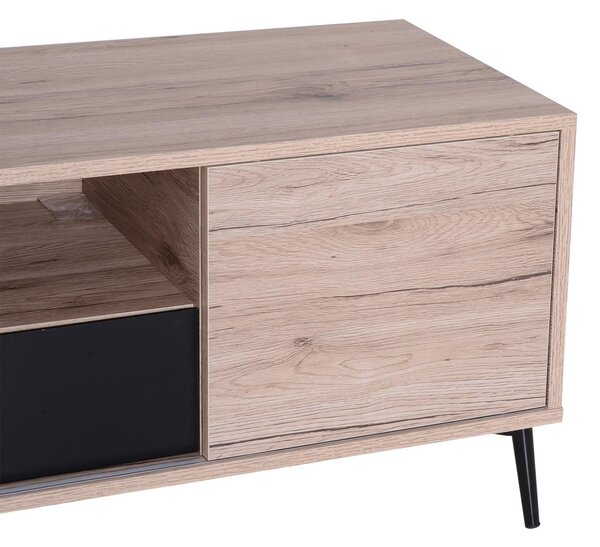 Mobile Porta TV Basso in Legno con Gambe in Metallo 120x40x44 cm