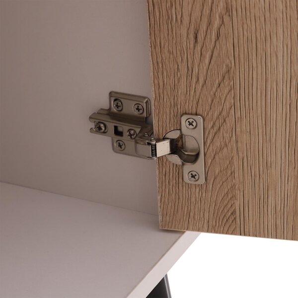 Mobile TV in Legno con Foro per Cavi Rovere Bianco,120x40x44.5 cm