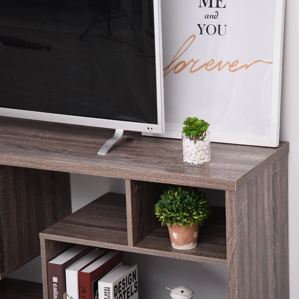 Mobile TV 6 Ripiani in Legno 152.2x39.5x71 cm Rovere Scuro