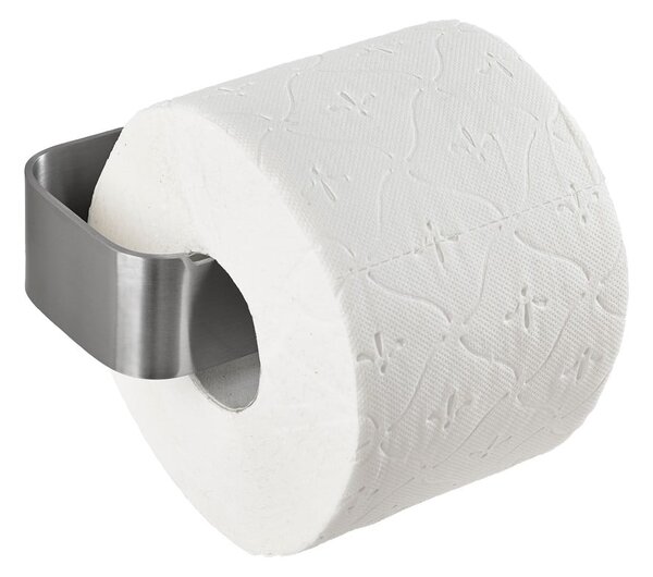 Porta carta igienica da parete color argento opaco in acciaio inox Ume – Zone