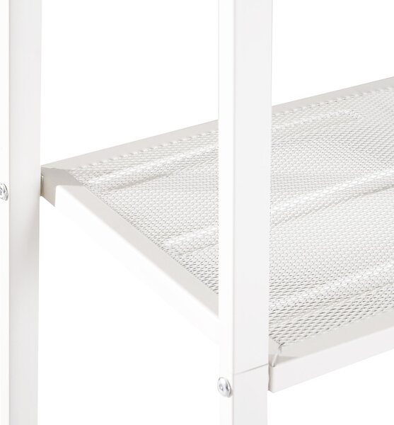 Scaffale a Scala 4 Ripiani in Acciaio Bianco 60x35.2x148.2 cm
