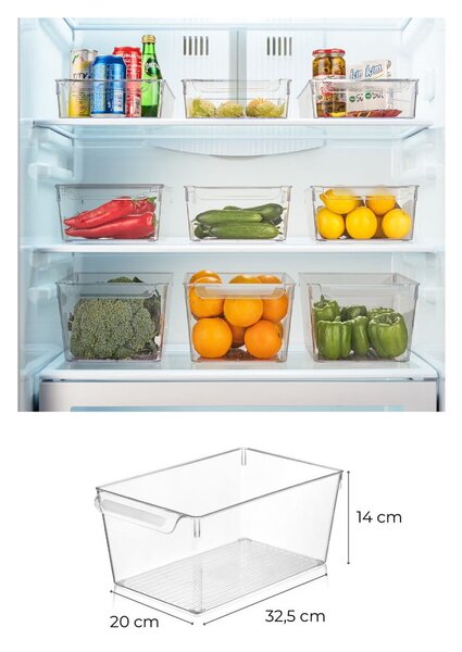 Organizer da frigo in plastica 3 pezzi - Hermia