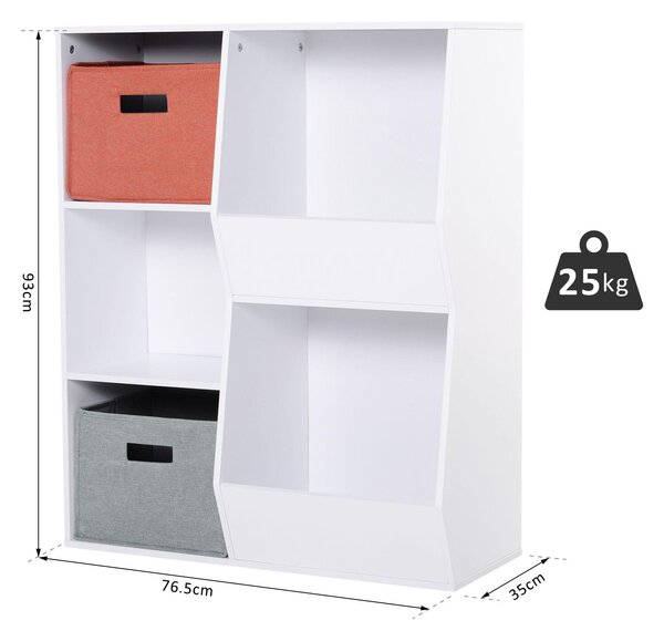 Mobile Libreria con Cesti 40x32x44,5 cm in Legno MDF Bianco