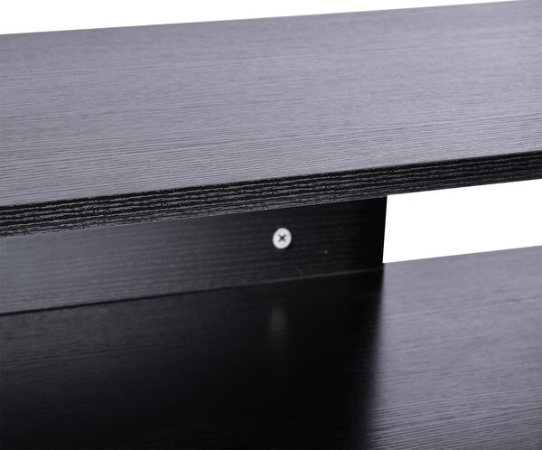 Mobile TV con Cassetto e Ripiani in Legno Nero 152x40x60.5 cm