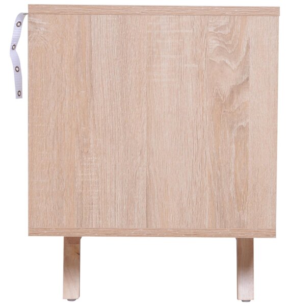 Mobile Tv in Stile Scandinavo Rovere e Nero 120x40x50 cm