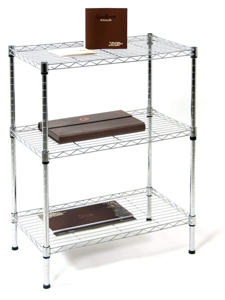 Scaffale in Acciaio Cromato 3 Ripiani 60x35x76 cm Fumer