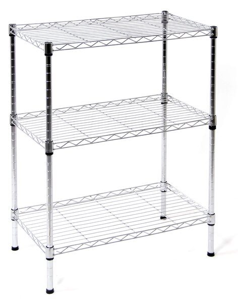 Scaffale in Acciaio Cromato 3 Ripiani 60x35x76 cm Fumer
