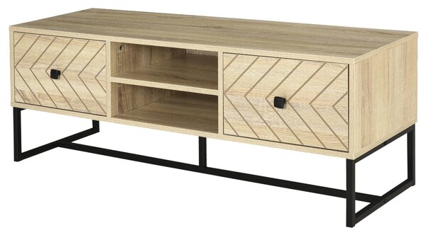 Mobile TV Basso 2 Cassetti 2 Ripiani 120x39x44,5 cm in Legno
