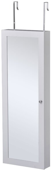 Armadio Portagioie a Specchio 35,5x9x100 cm Bianco