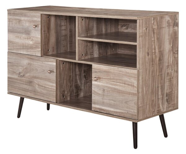 Credenza Mobile Soggiorno 3 Ante 4 Scaffali 135x46x91,5 cm