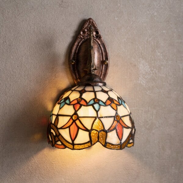 Brilagi - Applique Tiffany in vetro colorato MIRABELLA 1xE14/40W/230V