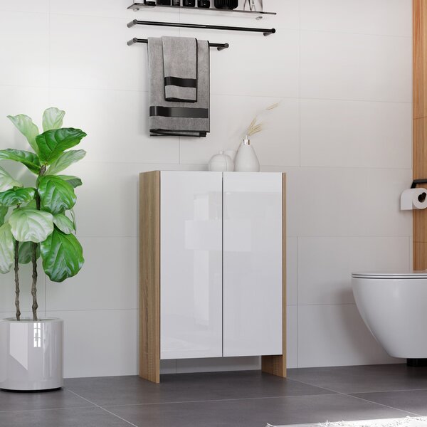 Mobile Armadietto 2 Ante 60x25x90 cm in Truciolare Bianco