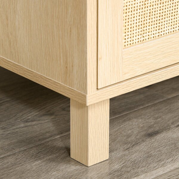 Mobile TV 2 Ante e Vani Aperti 115x40x48 cm in MDF Legno Naturale