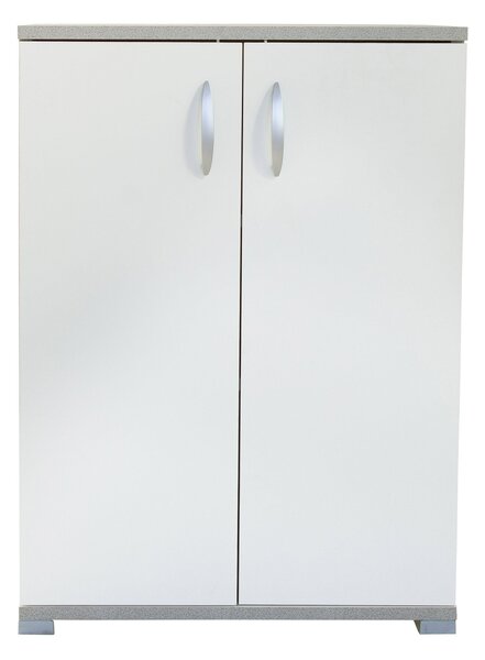 Mobile Buffet 2 Ante 60x35x83 cm in Legno Londra Bianco e Pietra