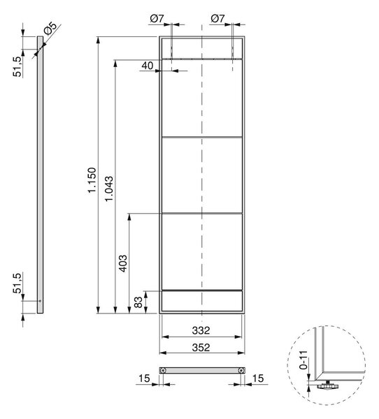 Struttura per Scaffale Lader H1150 Verniciato Nero Acciaio Emuca