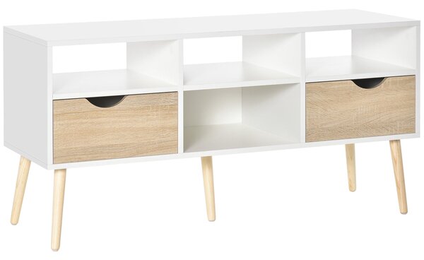 Mobile TV 117x39x57 cm in Truciolare Bianco e Rovere
