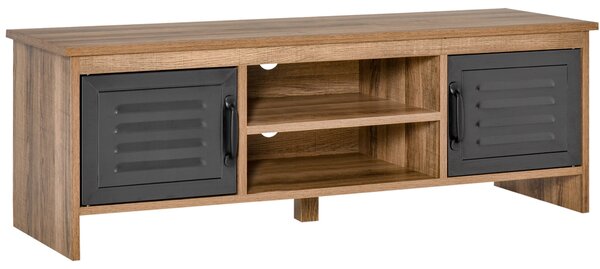 Mobile TV 109x35x38 cm 2 Ante in Metallo 2 Ripiani Marrone