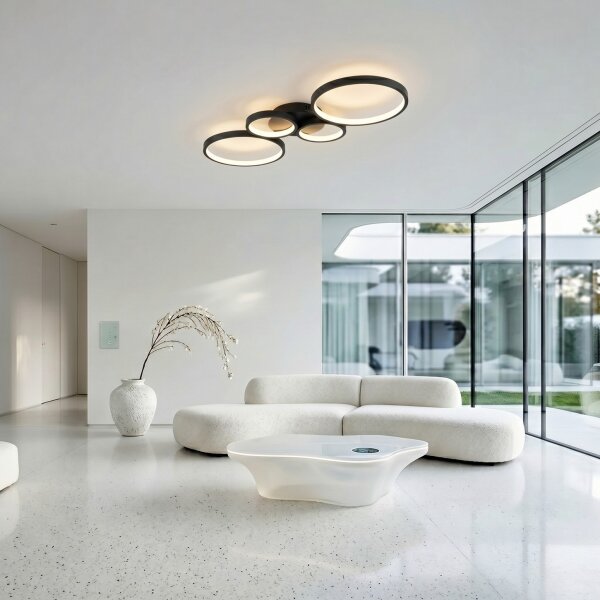 Brilagi - Plafoniera LED dimmerabile RINGO LED/34W/230V nera + telecomando