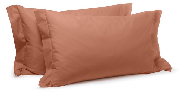 Coppia Federe In Percalle Percalle Standard Dreaming Tinta Unita Coral Caleffi