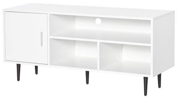 Mobile TV 1 Anta 3 Ripiani 120x40x55 cm in MDF Bianco