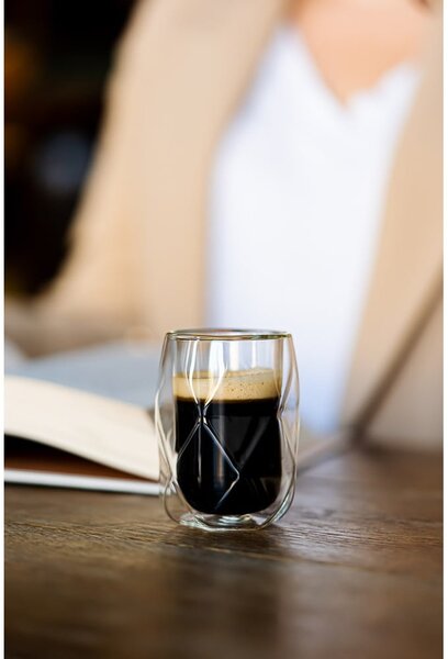 Tazze in set per espresso/con parete doppia in vetro 2 pz 100 ml Geo – Vialli Design