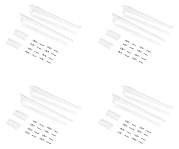 Kit per Fissaggio Mensole 230 mm in Acciaio Emuca Bianco