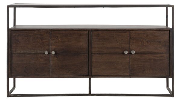 Mobile Burn 150x40x83 cm in Legno di Acacia e in Ferro Marrone