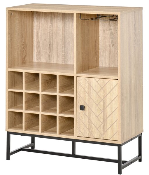 Credenza con Portabottiglie 76x35x97 cm in Legno Rovere