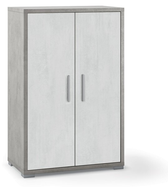 Mobile 2 Ante 71x110x41 cm Cemento/Ossido Bianco