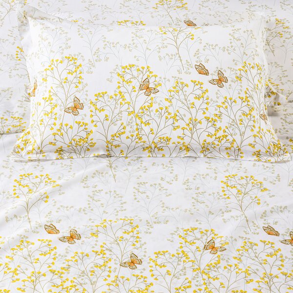 Completo Lenzuola MATRIMONIALE Myosotis MIELE Cotone Caleffi