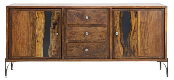 Mobile Mustang 175x40x75 cm in Legno di Acacia e in Ferro Marrone e Grigio