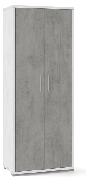Mobile 2 Ante 71x182x41 cm Ossido Bianco/Cemento
