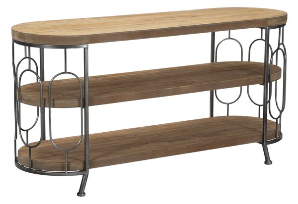 Porta Tv New Mexico 121x40x61,5 cm in Ferro e MDF Marrone e Grigio