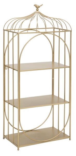 Gabbietta da Muro con Mensole 38x22x92 cm in Ferro Oro