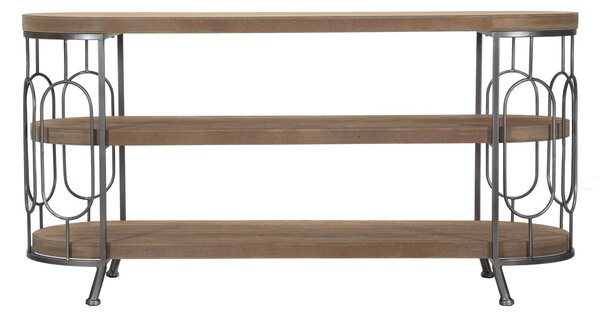 Porta Tv New Mexico 121x40x61,5 cm in Ferro e MDF Marrone e Grigio