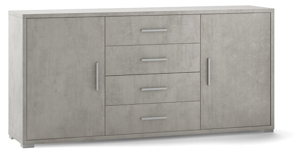 Mobile 2 Ante 4 Cassetti 174x84x41 cm Cemento