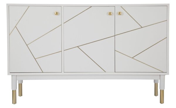 Mobile Luxy 120x45x75 cm in Legno e MDF e in Ferro Bianco e Oro