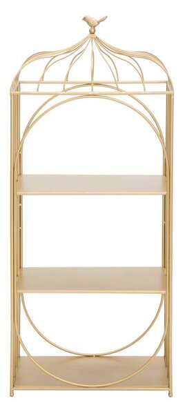 Gabbietta da Muro con Mensole 38x22x92 cm in Ferro Oro