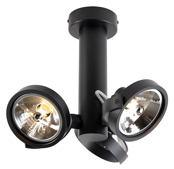 Faretto moderno nero regolabile a 3 luci - Goes