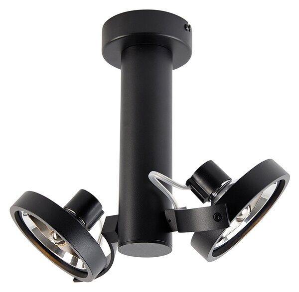 Faretto moderno nero regolabile a 2 luci - Goes