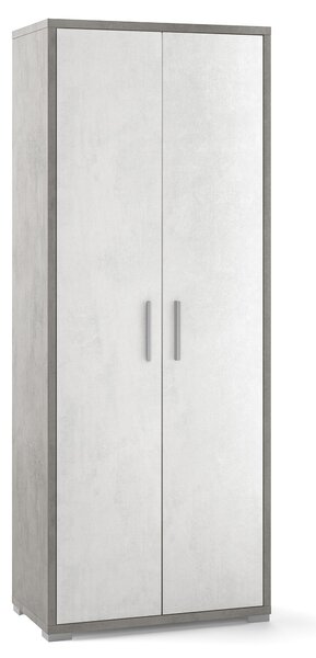 Mobile 2 Ante 71x182x41 cm Cemento/Ossido Bianco