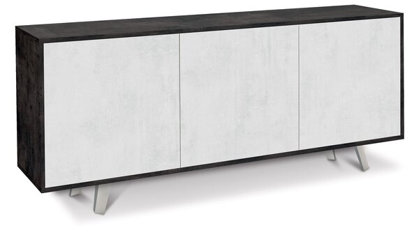 Mobile 3 Ante 177x74x41 cm Ossido Nero/Ossido Bianco