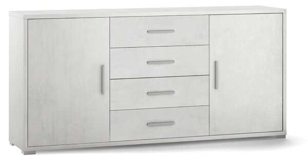 Mobile 2 Ante 4 Cassetti 174x84x41 cm Ossido Bianco