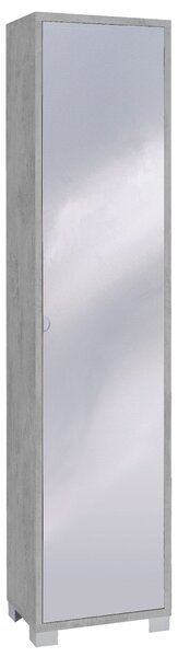 Armadio 1 Anta con Specchio 43x190x29 cm Cemento