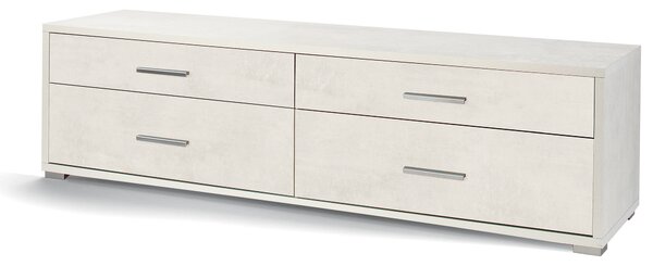 Mobile con 4 Cassetti 179x50x47 cm Ossido Bianco